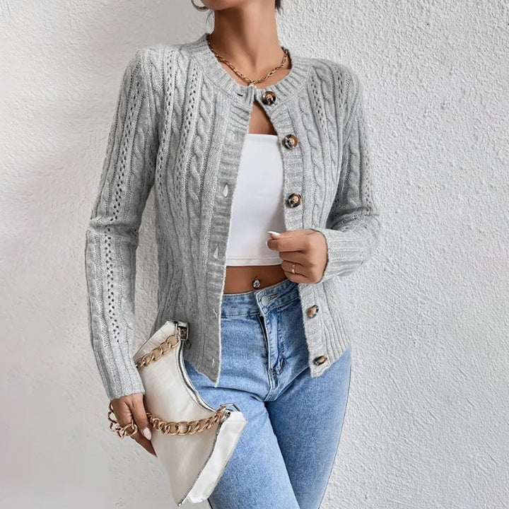Rita | Casaco de Malha Tricot Mulher Curto Botões