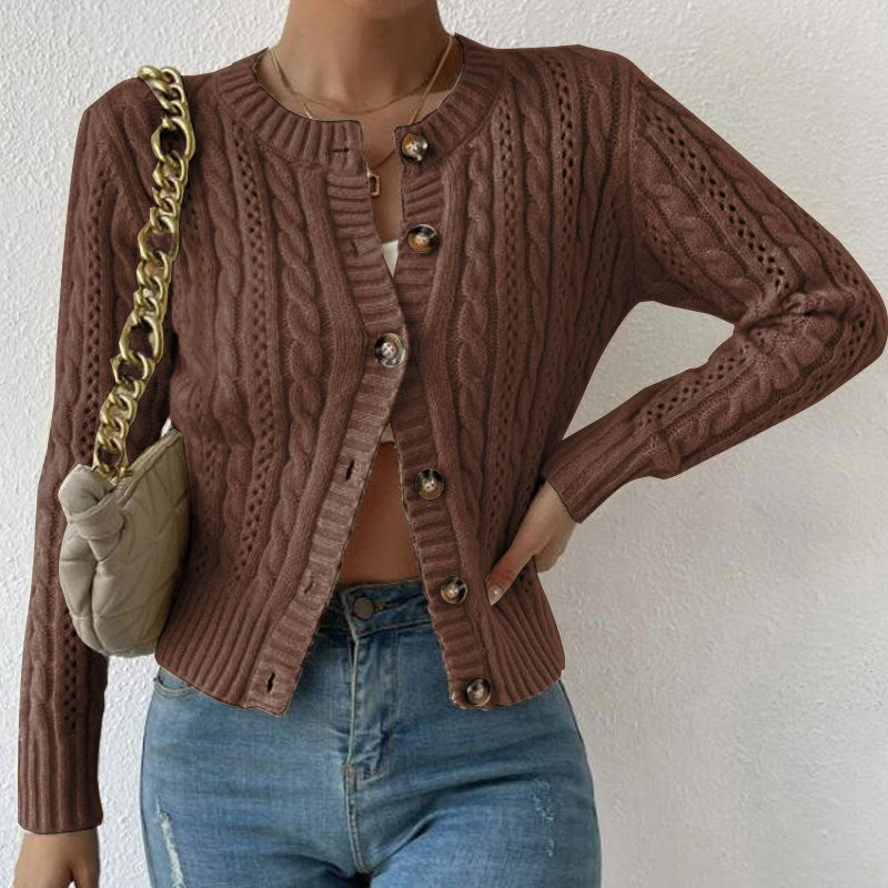 Rita | Casaco de Malha Tricot Mulher Curto Botões