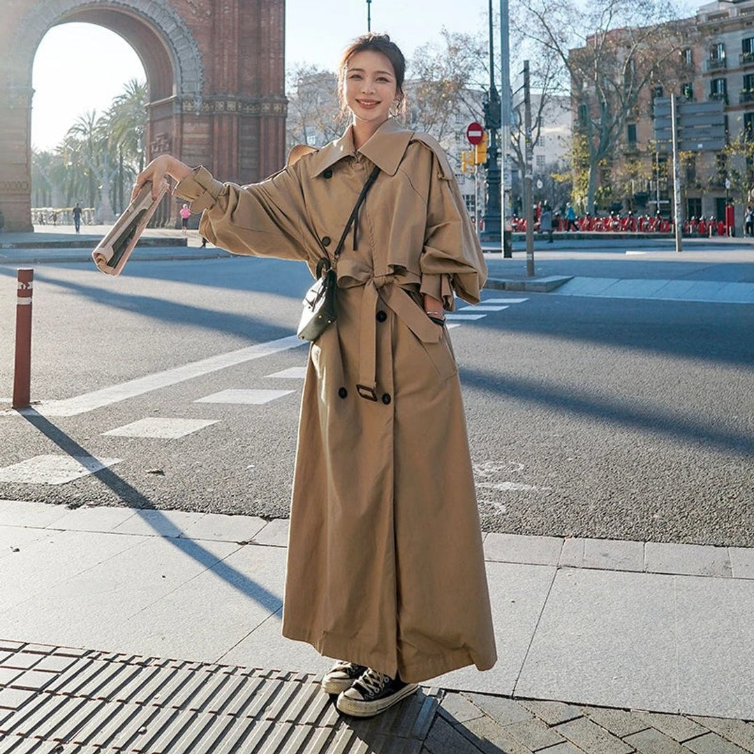 Rita | Gabardina Comprida Oversize Mulher Dupla Frente com Cinto