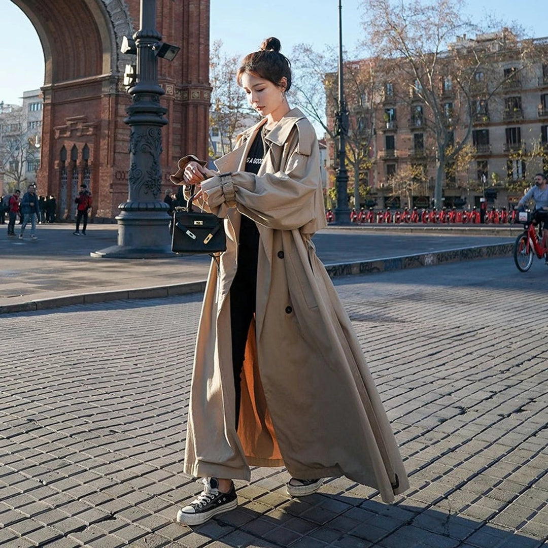 Rita | Gabardina Comprida Oversize Mulher Dupla Frente com Cinto
