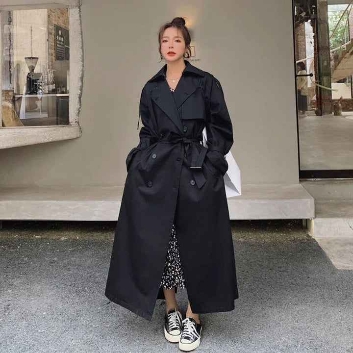 Rita | Gabardina Comprida Oversize Mulher Dupla Frente com Cinto