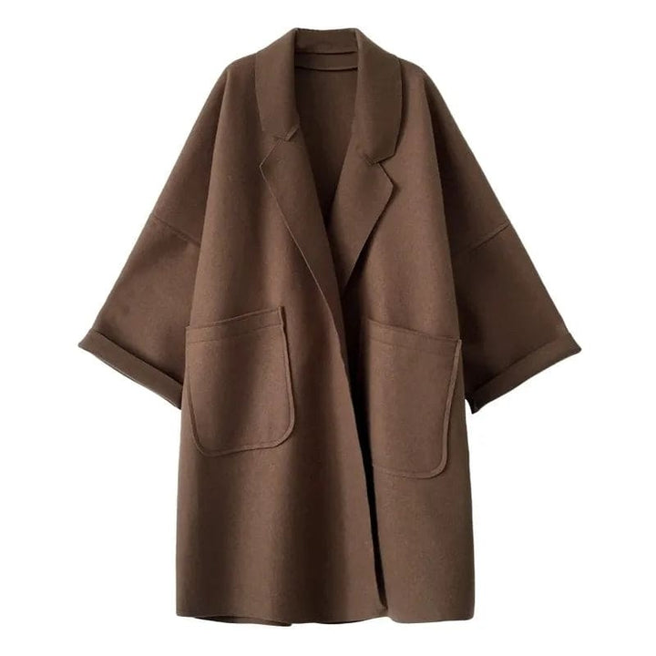 Rita | Trench Coat de Lã Oversized Mulher Gola Lapela