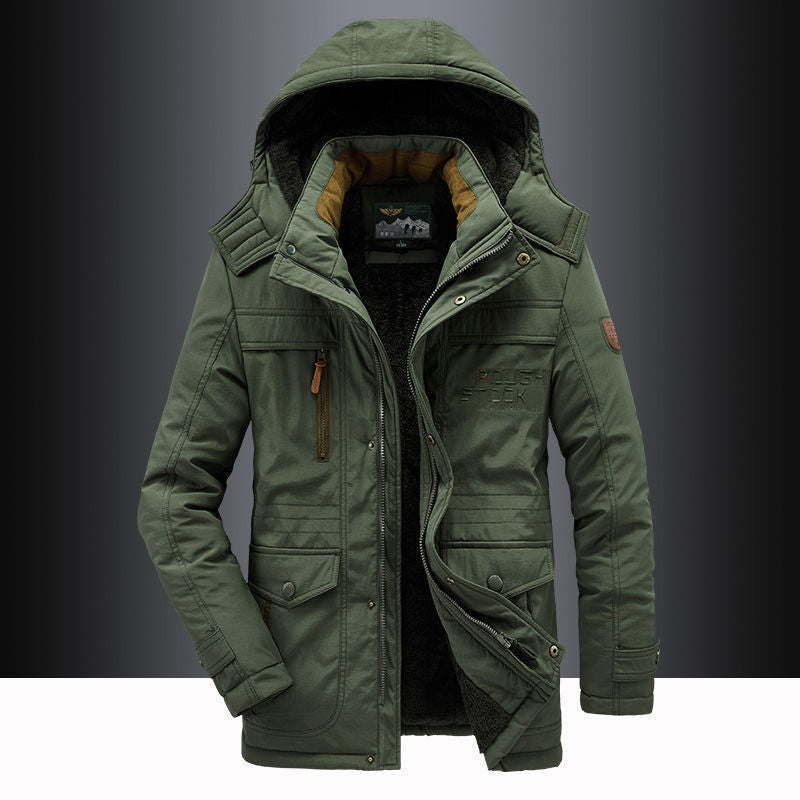 Rodrigo | Parka Homem com Capuz Forrada Fleece Bolsos Múltiplos