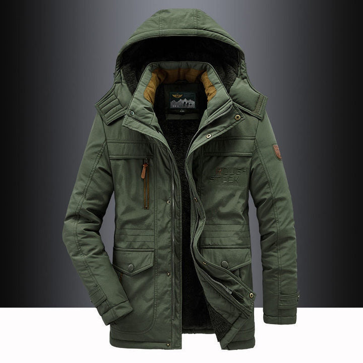 Rodrigo | Parka Homem com Capuz Forrada Fleece Bolsos Múltiplos