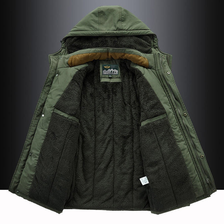 Rodrigo | Parka Homem com Capuz Forrada Fleece Bolsos Múltiplos