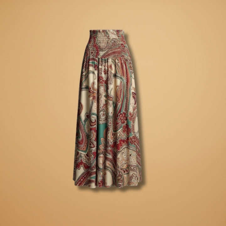 Inês | Saia Comprida Estampada Mulher Cintura Elástica