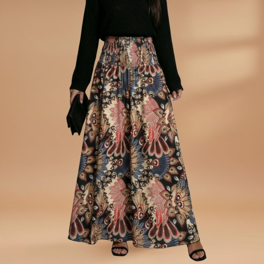 Inês | Saia Comprida Estampada Mulher Cintura Elástica