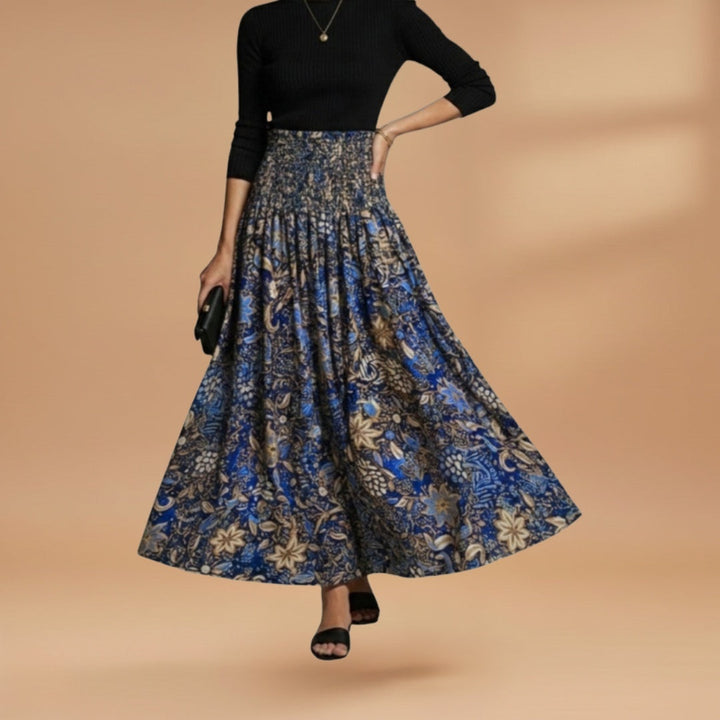 Inês | Saia Comprida Estampada Mulher Cintura Elástica