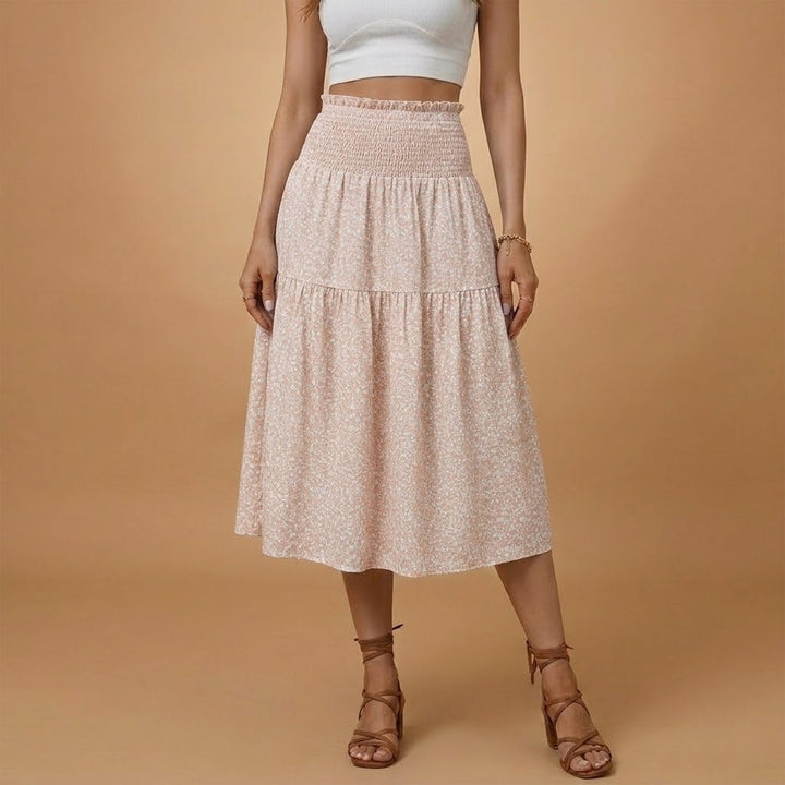 Madalena | Saia Comprida Estampada Mulher Cintura Elástica