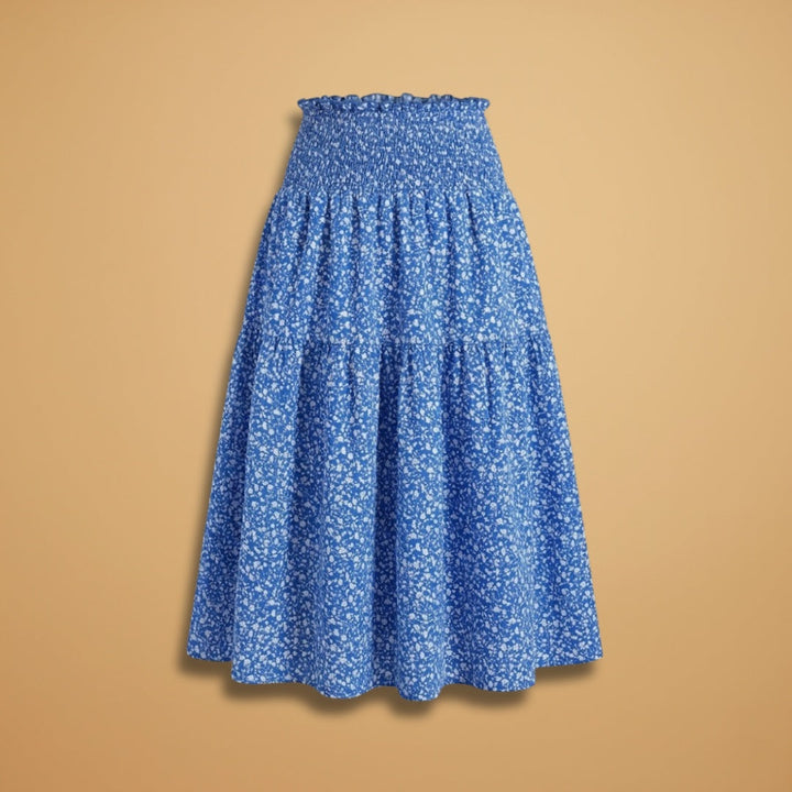 Madalena | Saia Comprida Estampada Mulher Cintura Elástica