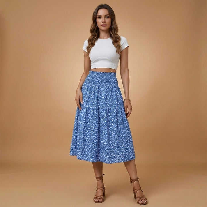 Madalena | Saia Comprida Estampada Mulher Cintura Elástica