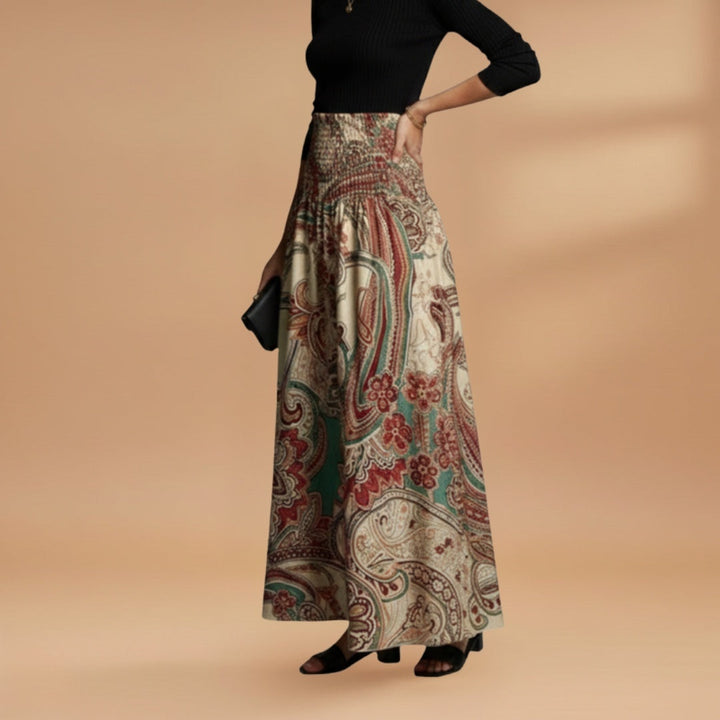 Inês | Saia Comprida Estampada Mulher Cintura Elástica