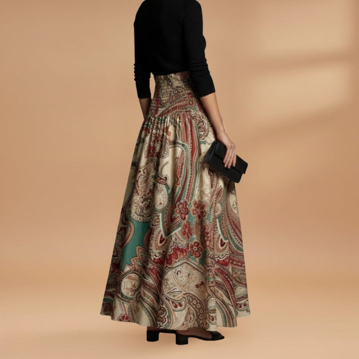 Inês | Saia Comprida Estampada Mulher Cintura Elástica