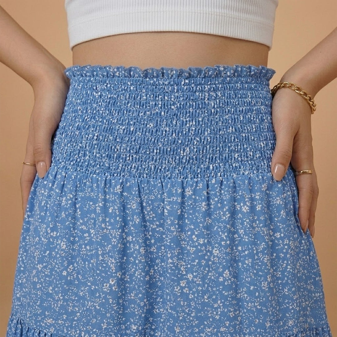 Madalena | Saia Comprida Estampada Mulher Cintura Elástica