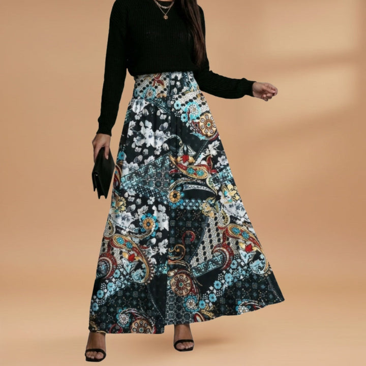 Inês | Saia Comprida Estampada Mulher Cintura Elástica