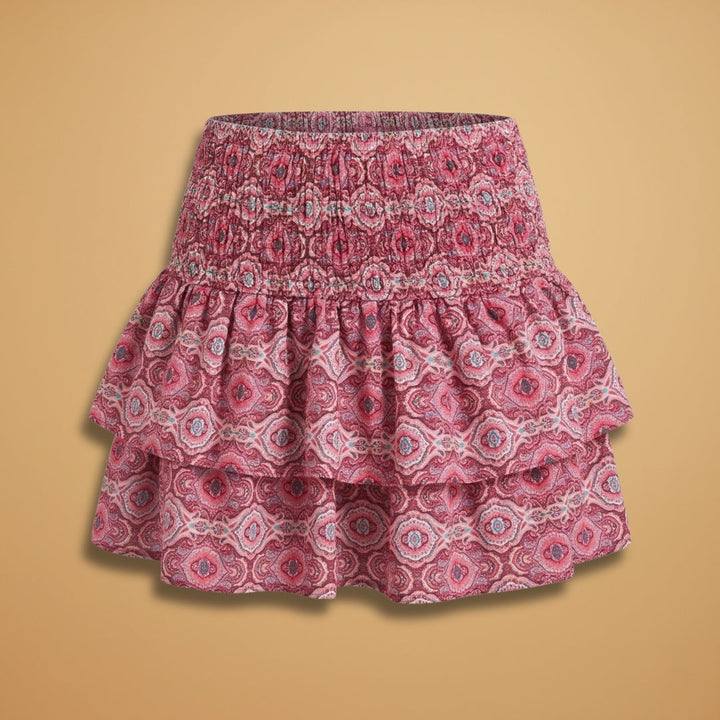Violeta | Saia Curta Folhos Mulher Estampada