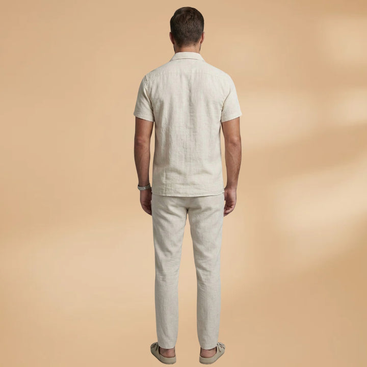 Salvador | Conjunto de Linho Homem Camisa Manga Curta e Calças