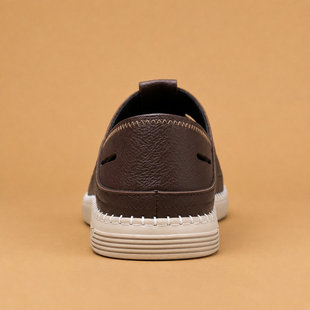 Sandálias de Pele Homem Pescador Biqueira Fechada Slip-On