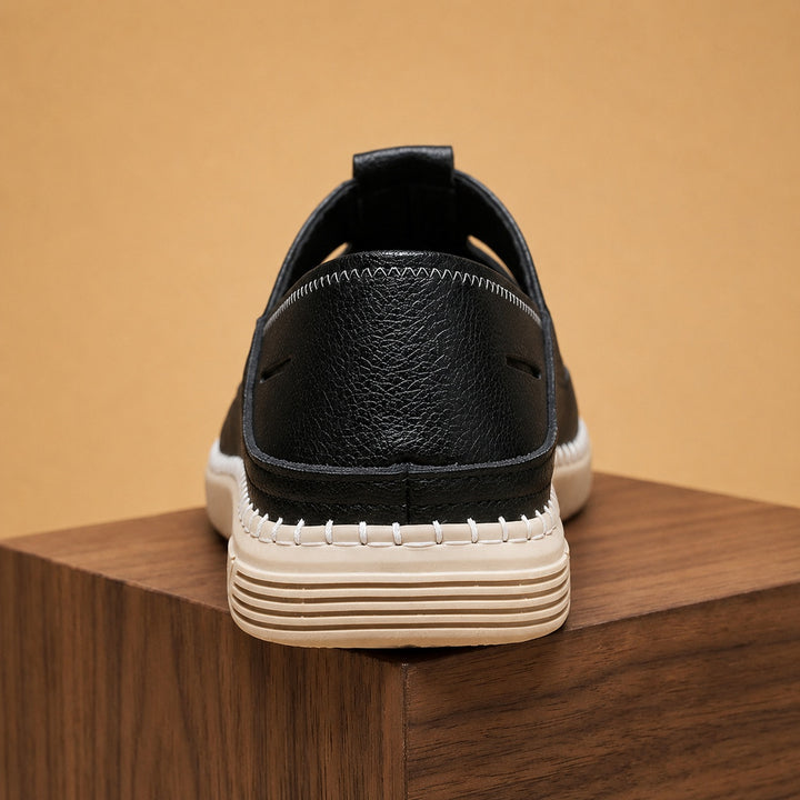 Sandálias de Pele Homem Pescador Biqueira Fechada Slip-On