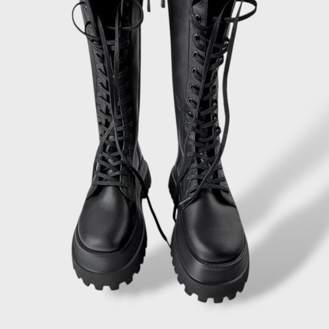 Sandra | Botas Militares Mulher Cano Alto com Atacadores Sola Track