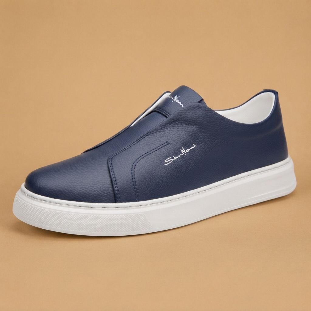 Sapatilhas Casual Slip-On Homem Couro Vegan Plataforma