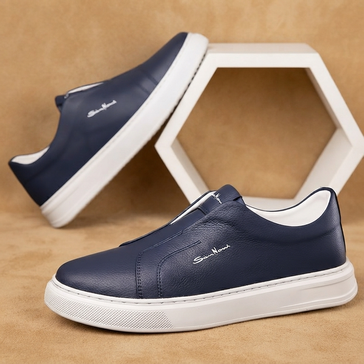 Sapatilhas Casual Slip-On Homem Couro Vegan Plataforma