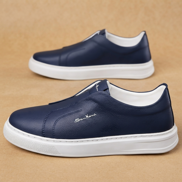 Sapatilhas Casual Slip-On Homem Couro Vegan Plataforma
