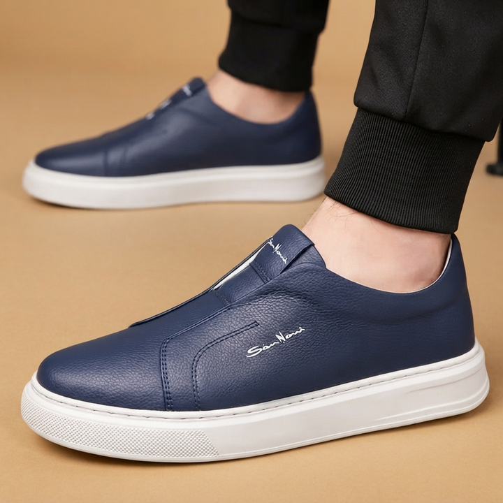 Sapatilhas Casual Slip-On Homem Couro Vegan Plataforma