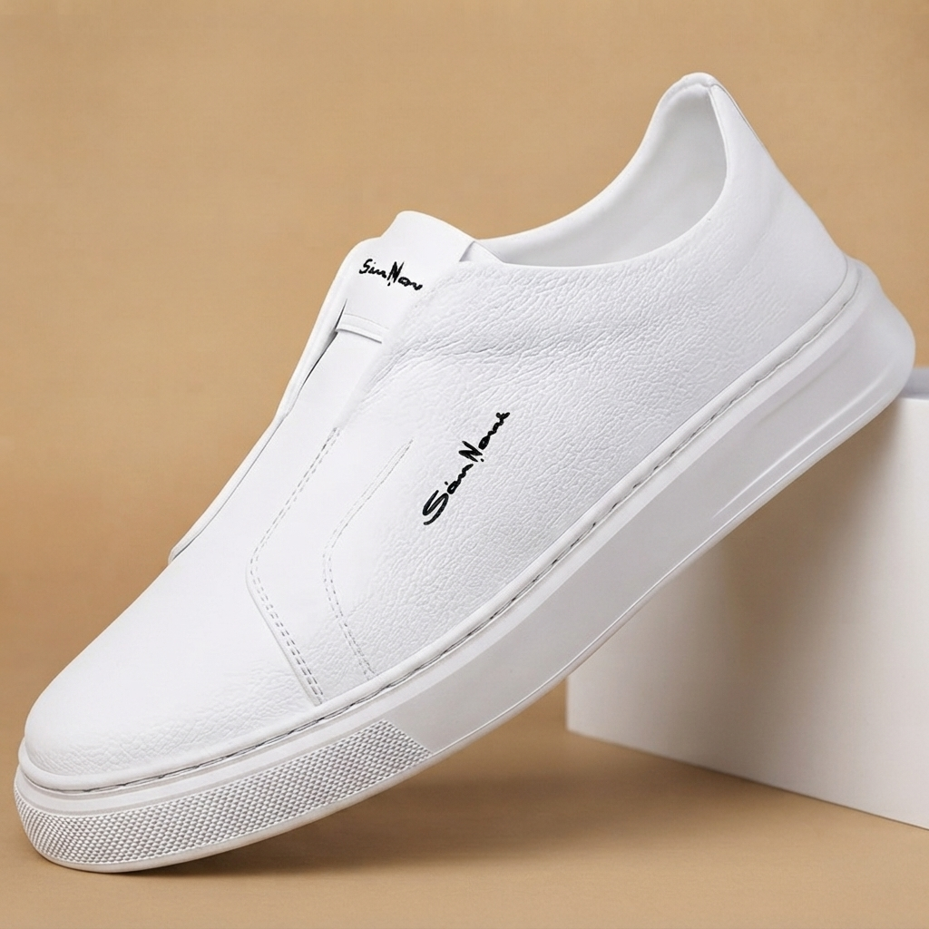 Sapatilhas Casual Slip-On Homem Couro Vegan Plataforma