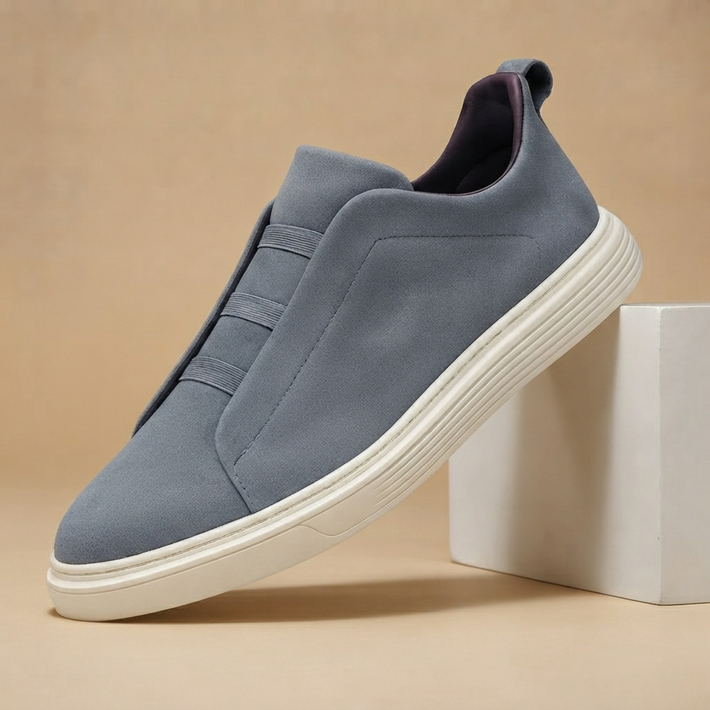 Sapatilhas de Camurça Slip-On Homem Sola Chunky
