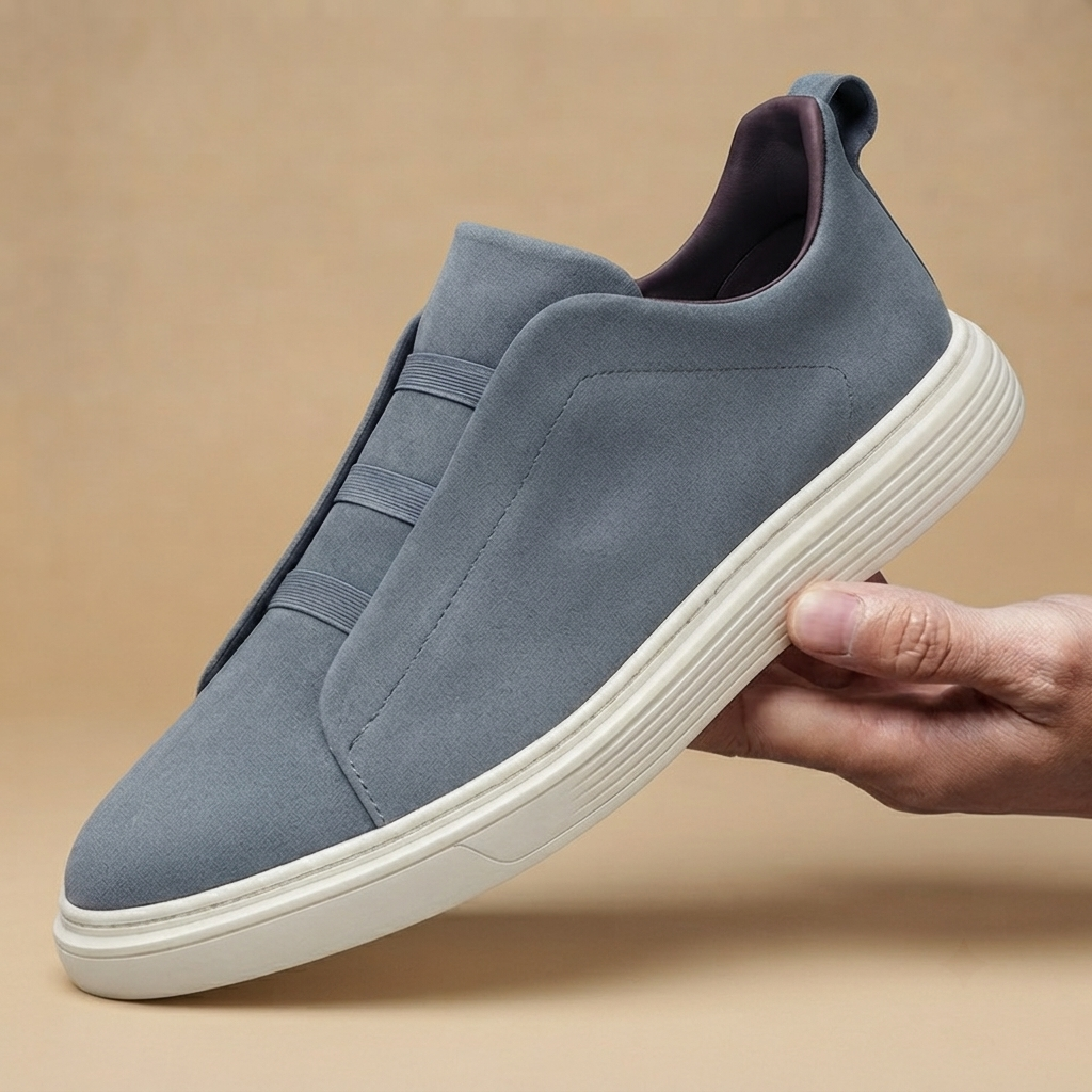 Sapatilhas de Camurça Slip-On Homem Sola Chunky