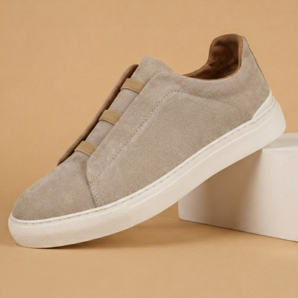 Sapatilhas de Camurça Slip-On Homem Sola Plana