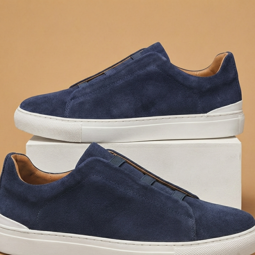 Sapatilhas de Camurça Slip-On Homem Sola Plana