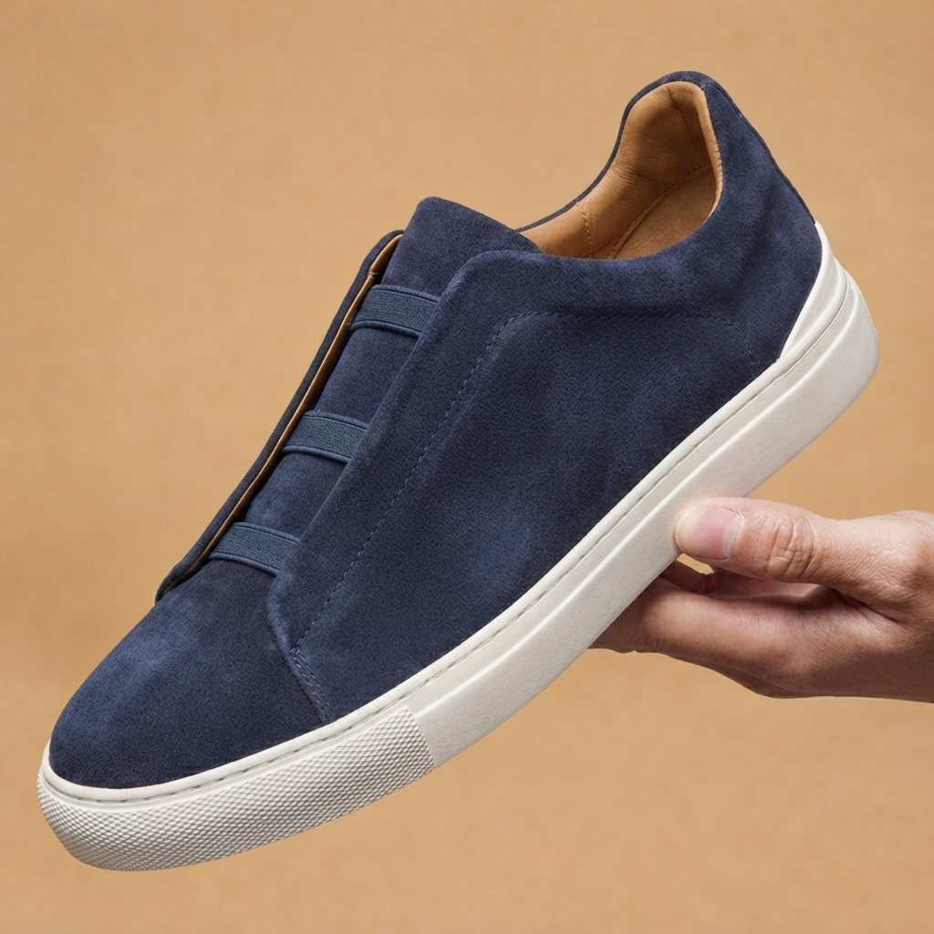 Sapatilhas de Camurça Slip-On Homem Sola Plana