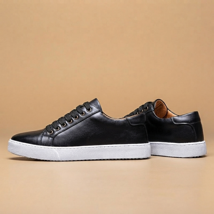 Sapatilhas de Couro Homem Casual Elegante com Atacadores