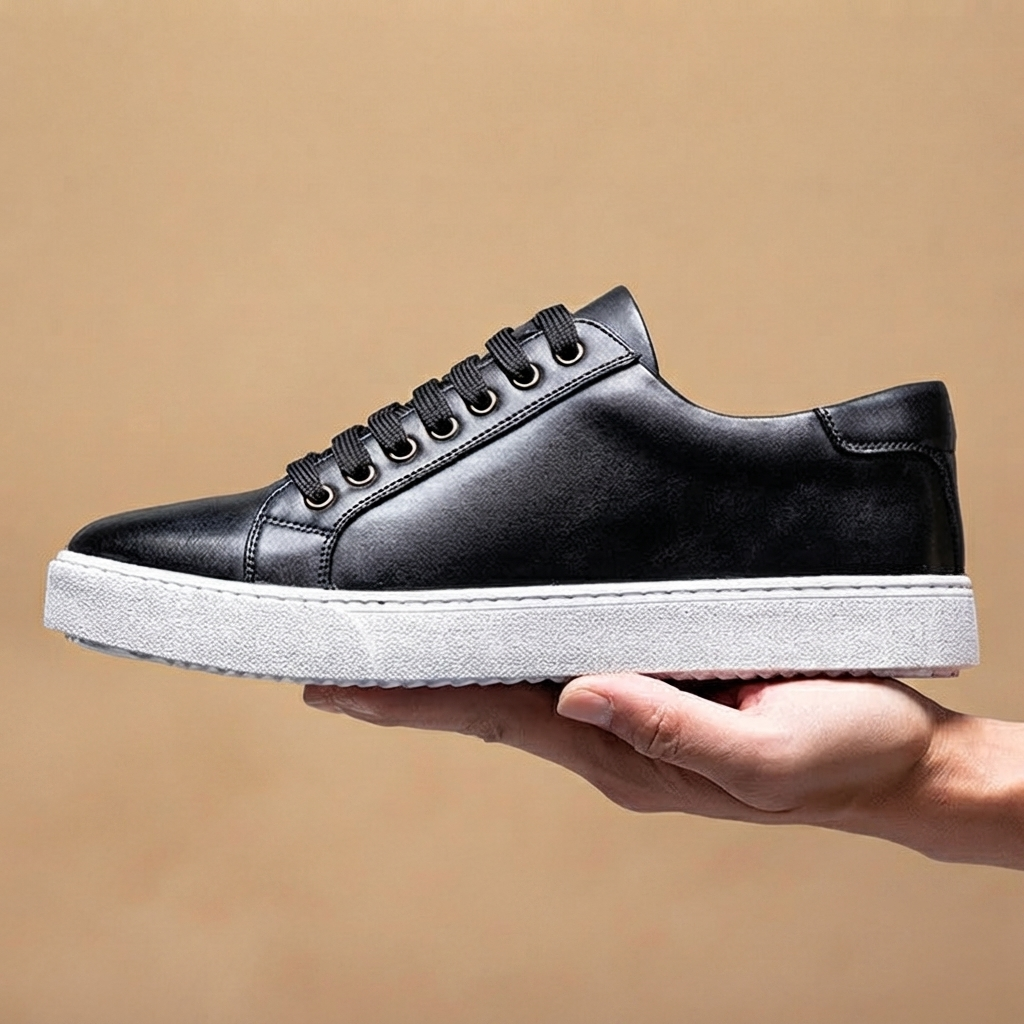 Sapatilhas de Couro Homem Casual Elegante com Atacadores