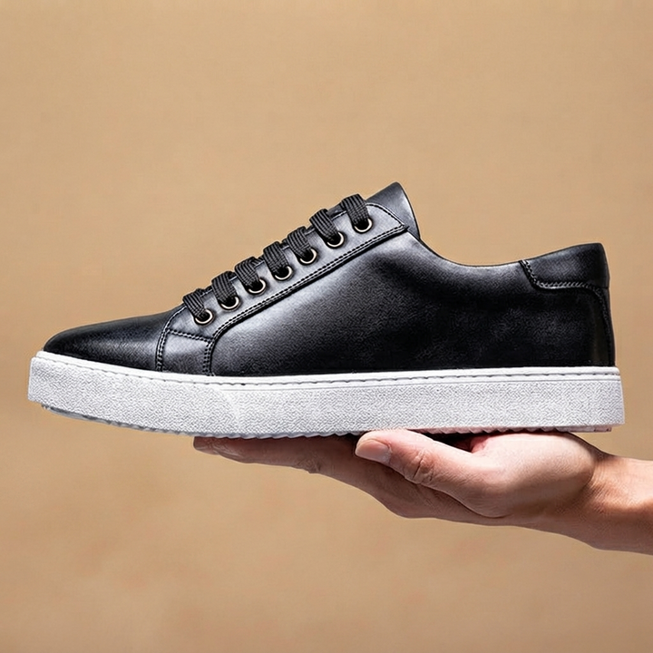 Sapatilhas de Couro Homem Casual Elegante com Atacadores