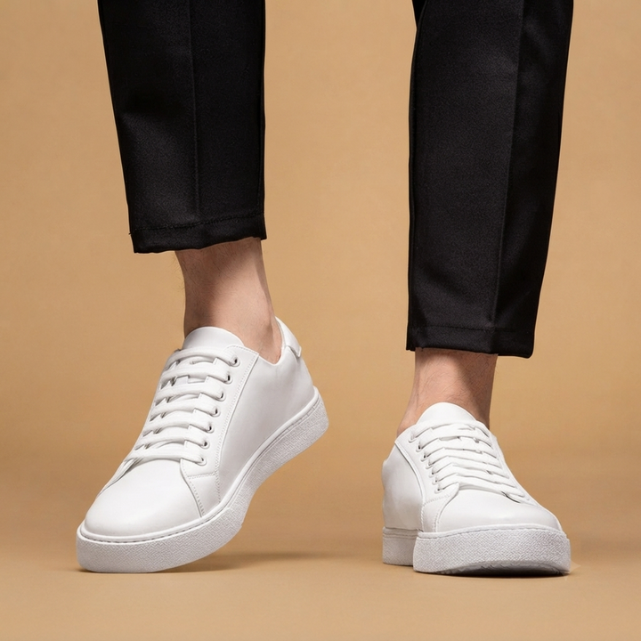 Sapatilhas de Couro Homem Casual Elegante com Atacadores