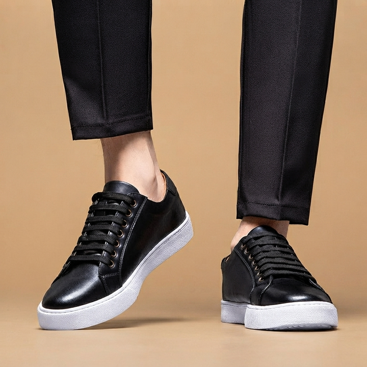 Sapatilhas de Couro Homem Casual Elegante com Atacadores
