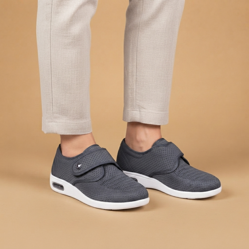 Sapatos Ortopédicos Mulher Velcro Sola de Ar