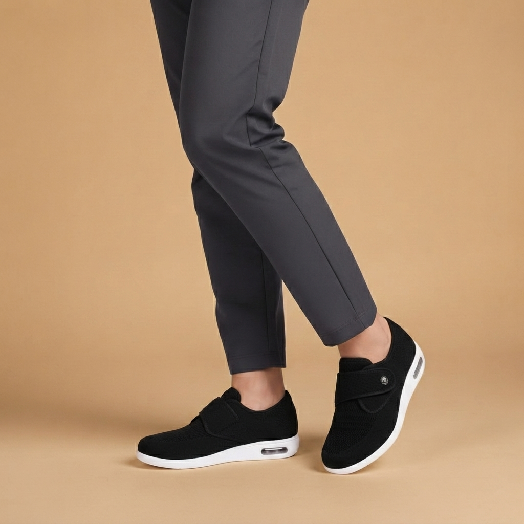 Sapatos Ortopédicos Mulher Velcro Sola de Ar