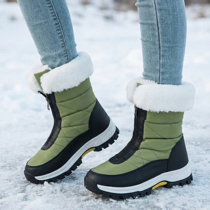 Sara | Botas de Neve Impermeáveis Mulher Forro Pelo Fecho Frontal