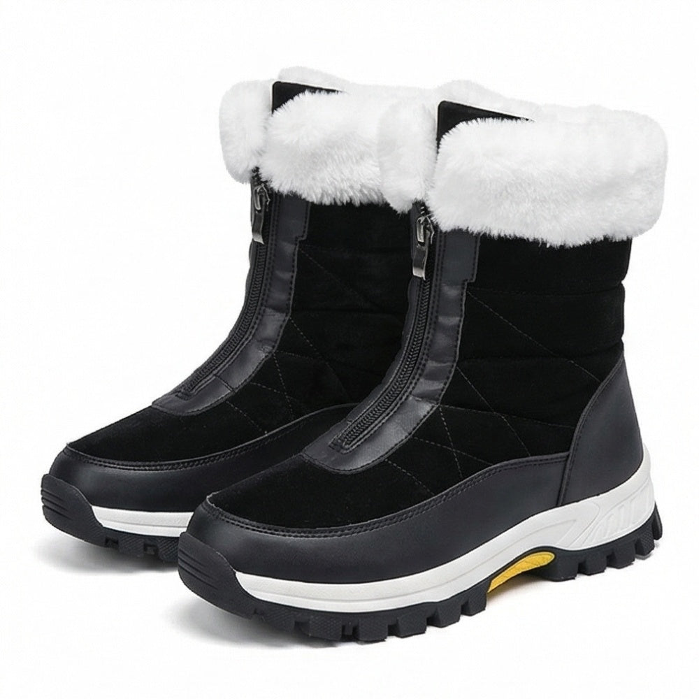 Sara | Botas de Neve Impermeáveis Mulher Forro Pelo Fecho Frontal