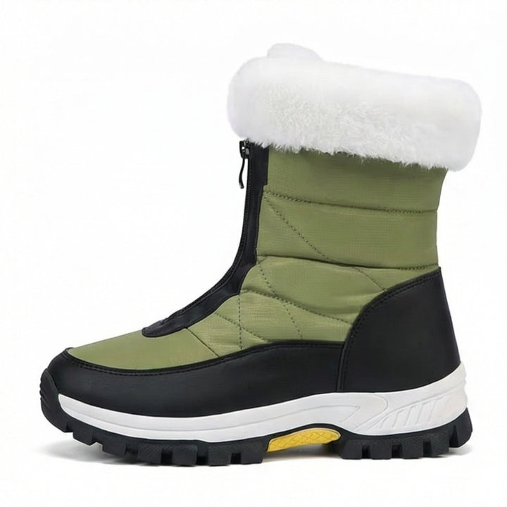 Sara | Botas de Neve Impermeáveis Mulher Forro Pelo Fecho Frontal