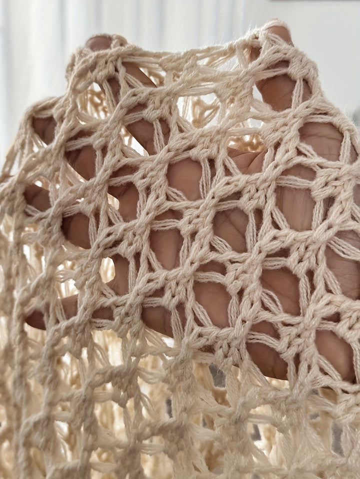Sara | Casaco de Malha Crochet Mulher Frente Aberta