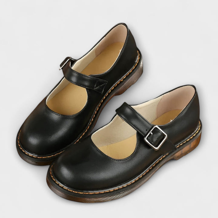 Sara | Sapatos Mary Jane Mulher Sola Grossa Fivela