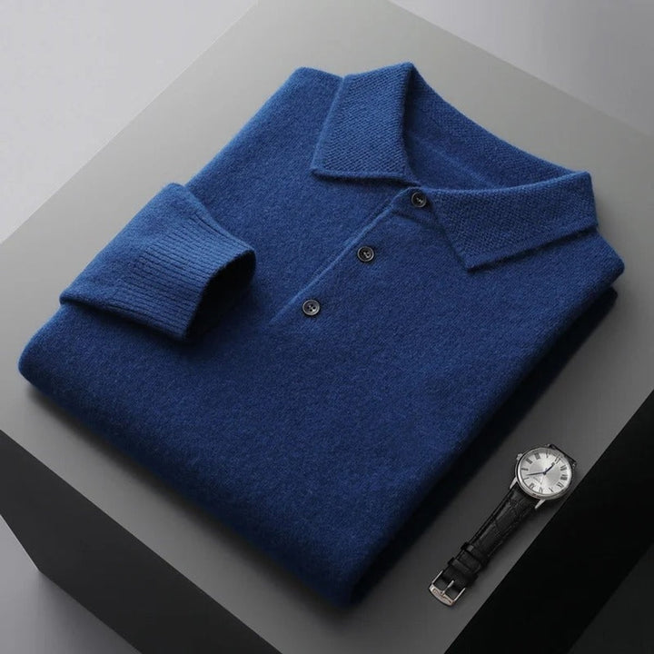 Sérgio | Camisola de Malha Cashmere Homem Polo Manga Longa