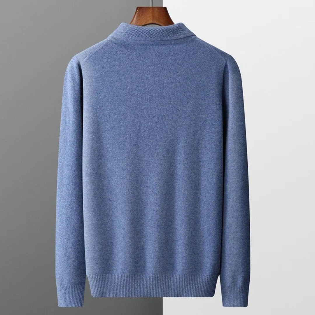 Sérgio | Camisola de Malha Cashmere Homem Polo Manga Longa