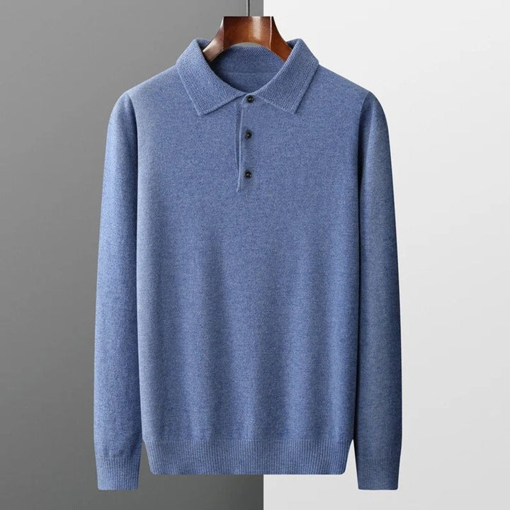 Sérgio | Camisola de Malha Cashmere Homem Polo Manga Longa