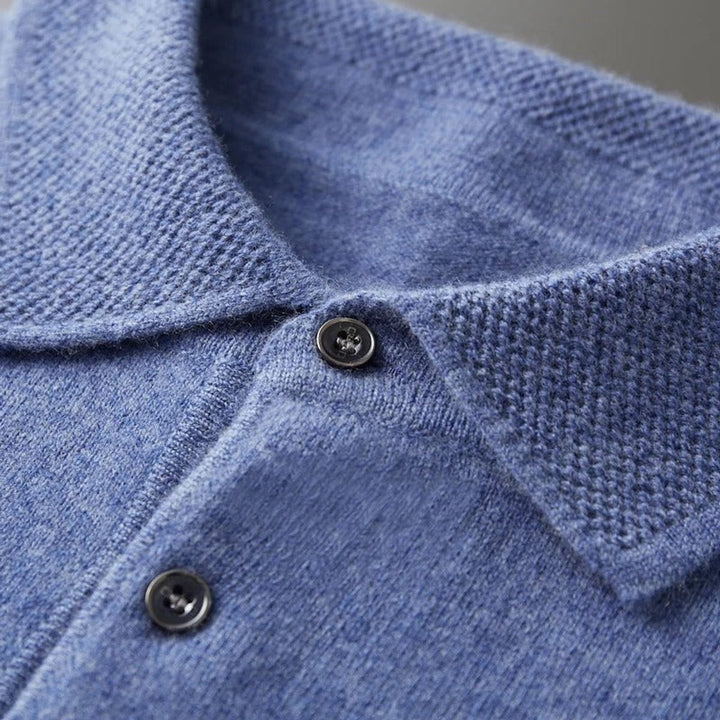 Sérgio | Camisola de Malha Cashmere Homem Polo Manga Longa